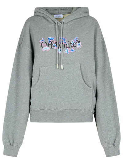 OFF-WHITE OFF-WHITE 'FLOWER' GREY COTTON SWEATSHIRT