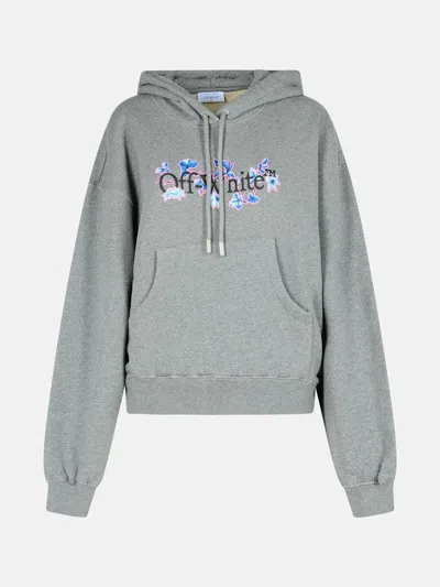 Off-white 'flower' Grey Cotton Sweatshirt