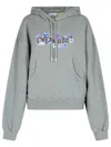 Off-white Logo-print Organic Cotton Hoodie In Grey