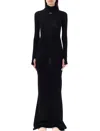 Off-white Off White High Neck Long Dress In Blue