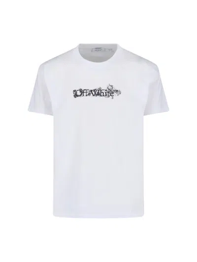 Off-white Flower Skate T-shirt In White