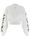 Off-white Arrow Flower Cropped Crew Neck Logo Sweatshirt