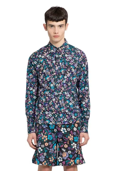 Off-white Flowers Western Shirt In Multicolor