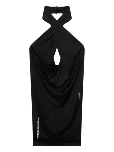OFF-WHITE FLUID JER BACKLESS MINI DRESS