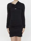 Off-white Off White Knitted Mini Dress With Off Logo In Multi