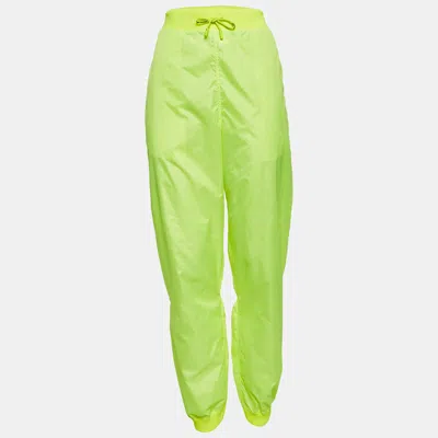 Pre-owned Off-white Fluorescent Green Synthetic Joggers M