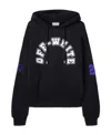 Off-white Brushed Cotton Football Printed Hoodie In Black
