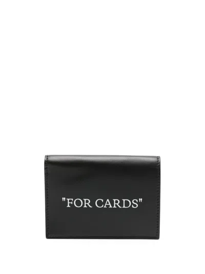 Off-white "for Cards" Bi-fold Wallet In Black