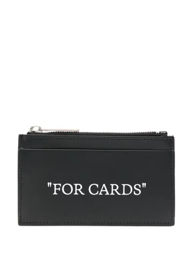 Off-white For Cards Leather Cardholder In Black/white