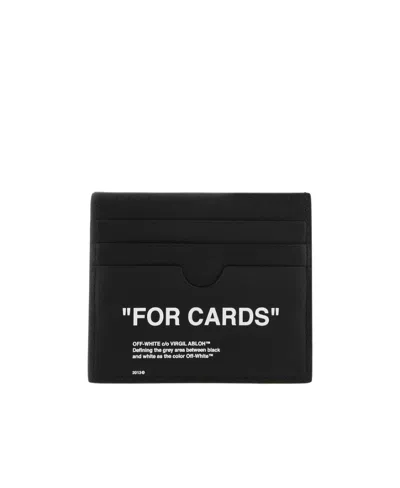Off-white Slogan-print Cardholder In Black
