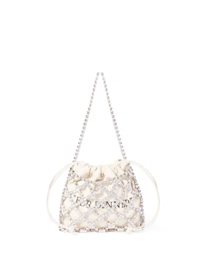 Off-white For Dinner Crystal Pouch Bag In Neutral