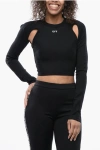Off-white Cropped Top With Cut-out Shoulder Details
