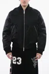 Off-white For Ever Padded Arrow Bomber Jacket With Decorative Zips In Black