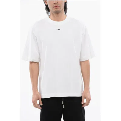 Off-white For Ever Solid Color Crew-neck T-shirt With Contrasting Logo In White