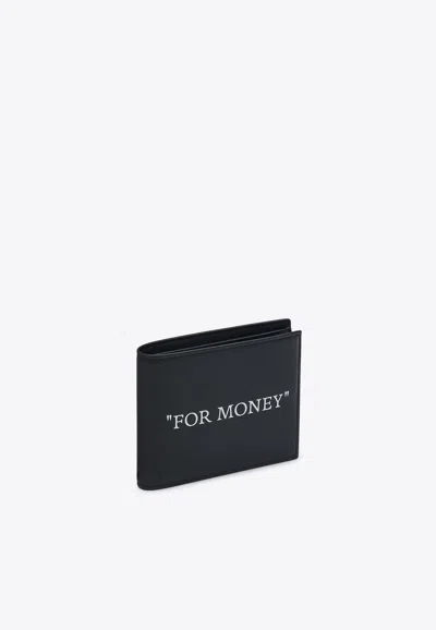Off-white For Money Bi-fold Leather Wallet In Black