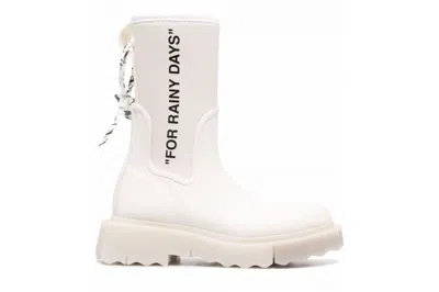 Pre-owned Off-white "for Rainy Days" Rain Boots White (women's)
