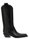 Off-white For Walking Leather Western Boots With Embroideries