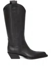 Off-white Texan Boots For High-heeled Walking In Black