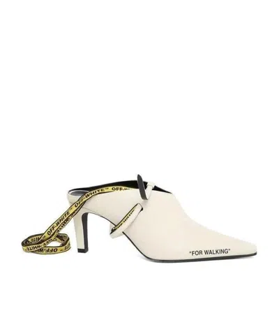 Off-white For Walking Cowhide Muller Shoes In White