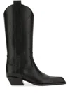 Off-white For Walking Leather Western Boots With Embroideries