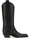 Off-white For Walking Leather Western Boots With Embroideries