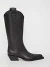 Off-white For Walking Leather Western Boots With Embroideries In Black