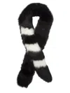 Off-white Luxury Faux Fur Scarf For Women In Black