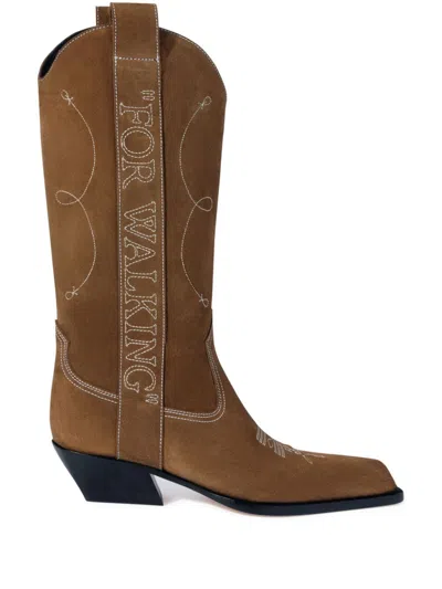 Off-white Frame Texan Boot In 6001 Brown - White