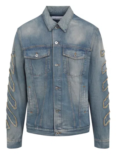 OFF-WHITE FRAYED COTTON JACKET