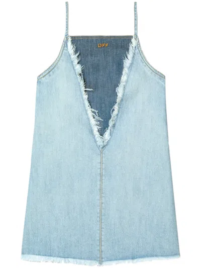Off-white Denim Doll Dress Clothing In Bleach-tob