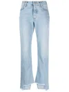 FRAYED-EDGE STRAIGHT-LEG JEANS