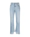Off-white Frayed-edge Straight-leg Jeans In Blue