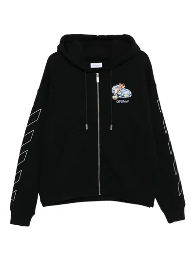 Off-white Fresco Arrow Skate Hoodie In Black