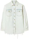 Off-white White Denim Fresco Arrow Shirt Jacket In 蓝色