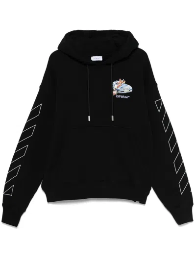 Off-white Fresco Arrow Skate Hoodie In Black