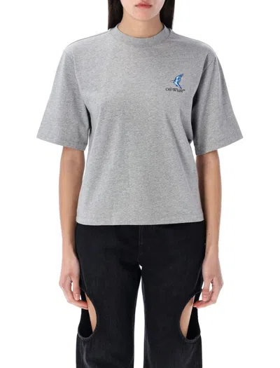 Off-white Fresco Arrow Boxy Tee In Grey Melance