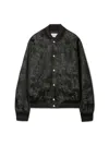 Off-white Black Fresco Souvenir Varsity Bomber Jacket In Black