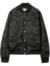 Off-white Black Fresco Souvenir Varsity Bomber Jacket In Black
