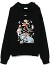 Off-white Graphic Print Hooded Sweater With Pouch Pocket In Schwarz