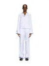 Off-white Fresco Jacq Vi Pajama Pants Serenity-whi In White