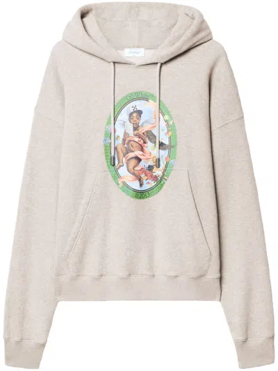 Off-white Fresco-oval Skate Hoodie In Grey