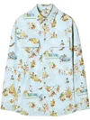 Off-white Fresco-print Denim Shirt In 蓝色