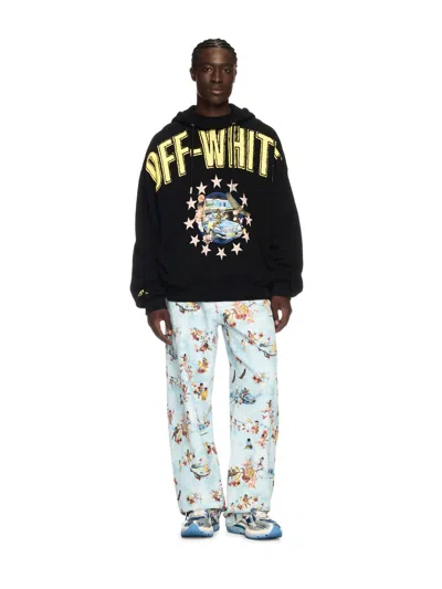 OFF-WHITE FRESCO STAR OVER HOODIE BLACK - LIGHT YE