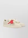 Off-white Vulcanized Contrasting-tag Canvas Sneakers In Neutrals