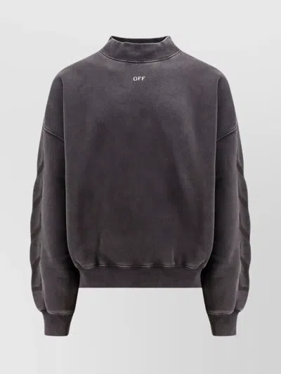 Off-white Frontal Logo Cotton Sweatshirt In Black
