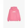 Off-white Fuchsia - White Off Stamp Logo-print Cotton-jersey Hoody 4-12+ In Pink
