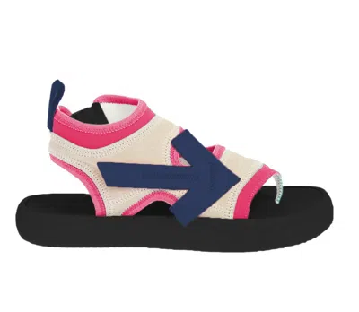 Off-white Fuchsia Neoprene Suede Sandals In Multi