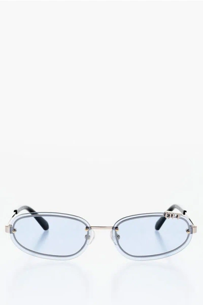 Off-white Full Frame Miami Sunglasses With Logoed Detail In Blue