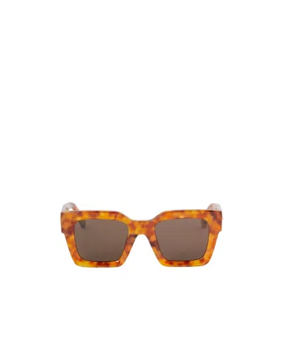 Off-white Full Frame Sunglasses In Brown