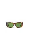 Off-white Full Frame Sunglasses In Green